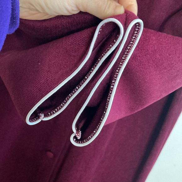 Vintage Lounge Gown Women Large XL Dark Red Maxi Robe Nightgown Grannycore - Picture 7 of 11